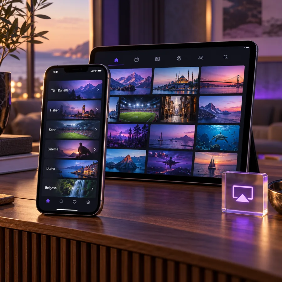 iPhone ve iPad ekranlarında IPTV oynatıcı seçeneklerinin karşılaştırılması