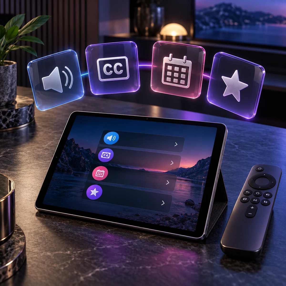 IPTV oynatıcı ayarlarında ses, altyazı, rehber ve favori seçenekleri