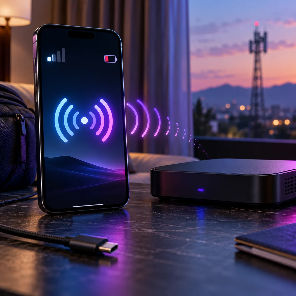 Telefonun mobil erişim noktası ile TV kutusu arasındaki zayıf bağlantı