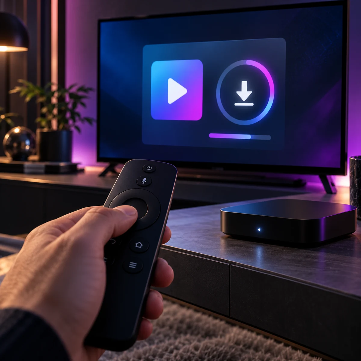 TV kutusunda kumandayla uygulama indirme ve kurulum ekranının seçilmesi